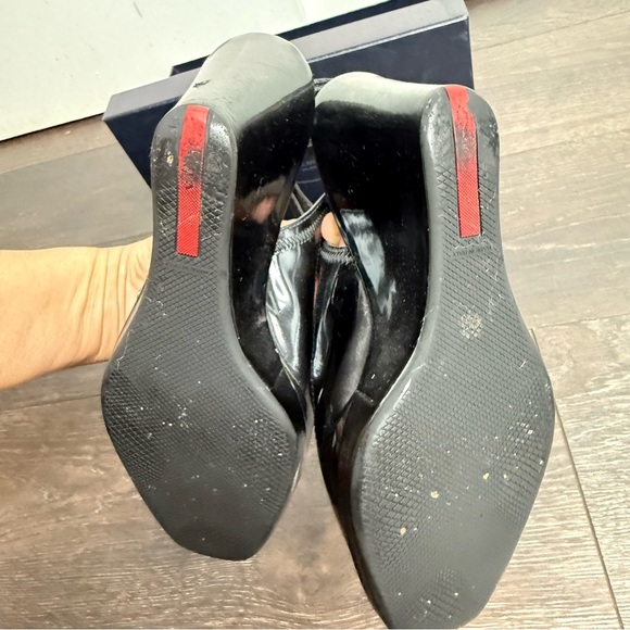 Prada Black Patent Leather Wedges - Picture 6 of 8